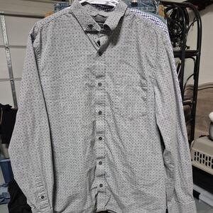 Banana Republic Gray Patterned Casual Button-up Shirt - Mens XL
